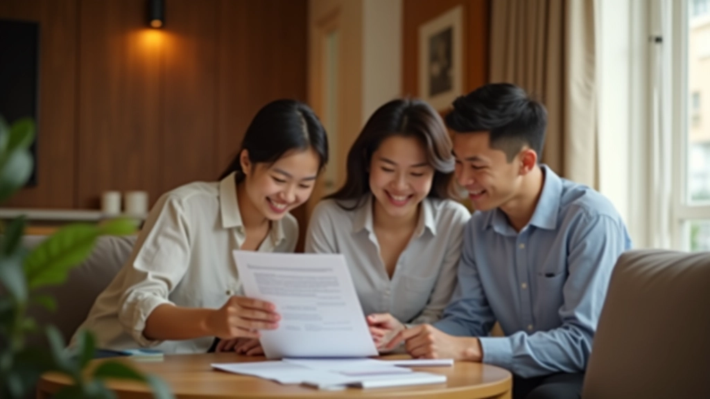 Family discussing financial allocation and planning together at home
