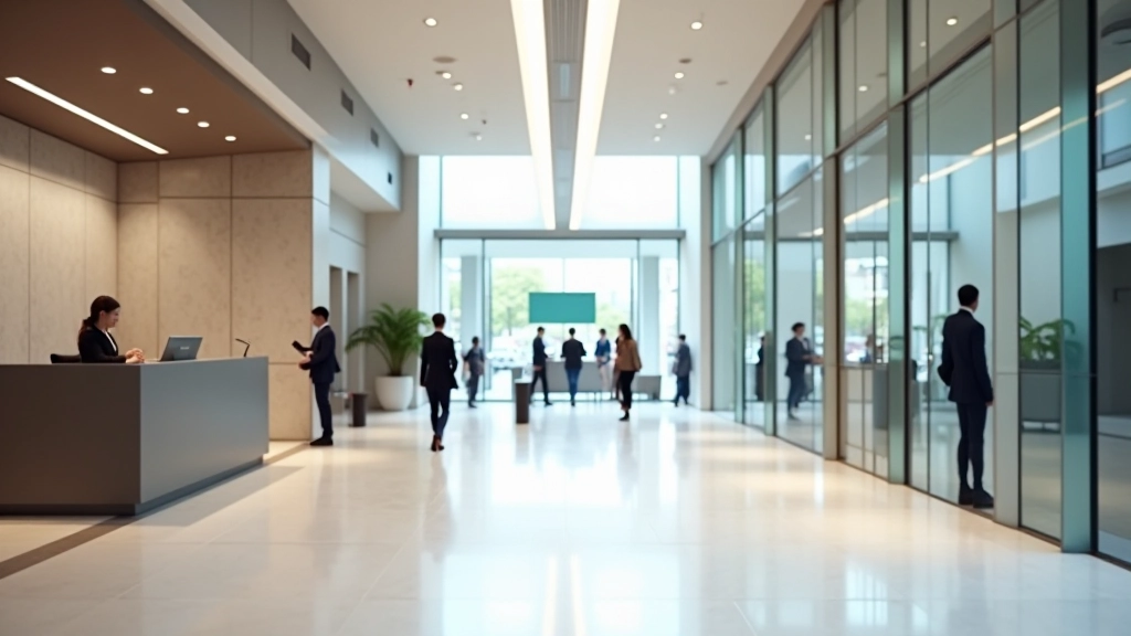 Modern high-street bank branch with glass windows and professional interior design