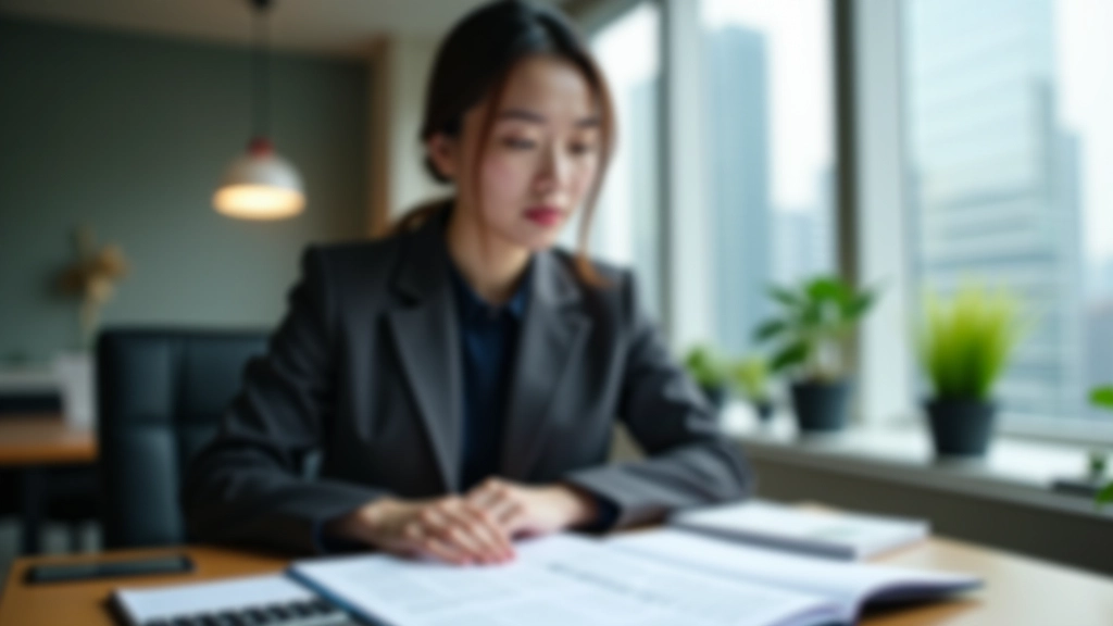 Professional financial advisor reviewing budget documents with family members at wooden table in modern Hong Kong office